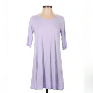Eileen Fisher | Lilac WISTR Viscose Jersey 3/4 Sleeves Tunic Dress Size XXS NWT